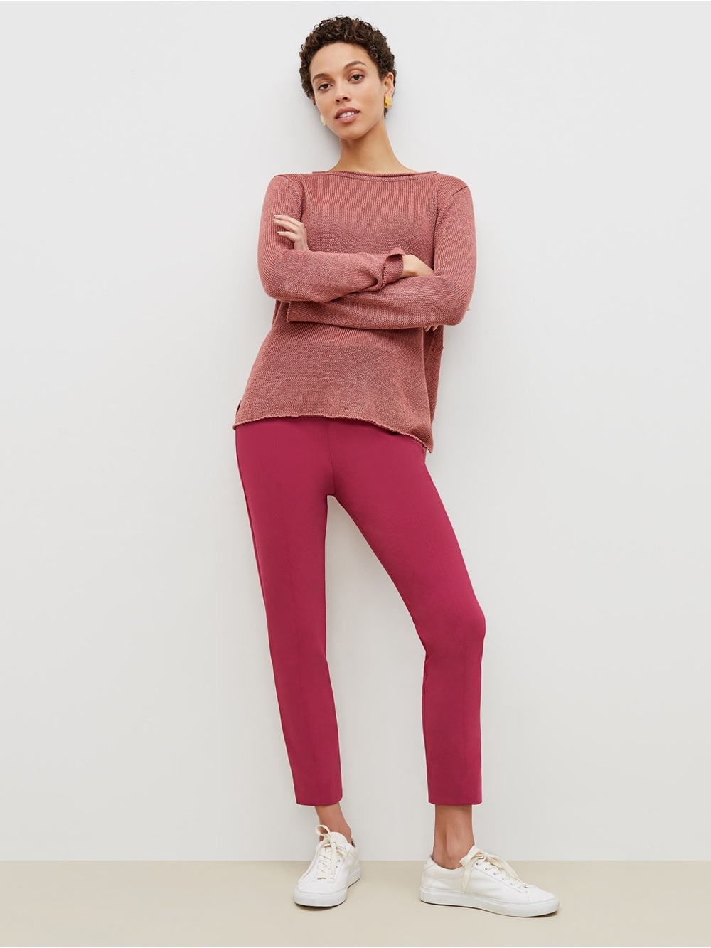 MM Lafleur The Marais Pants Everstretch Pink raspberry